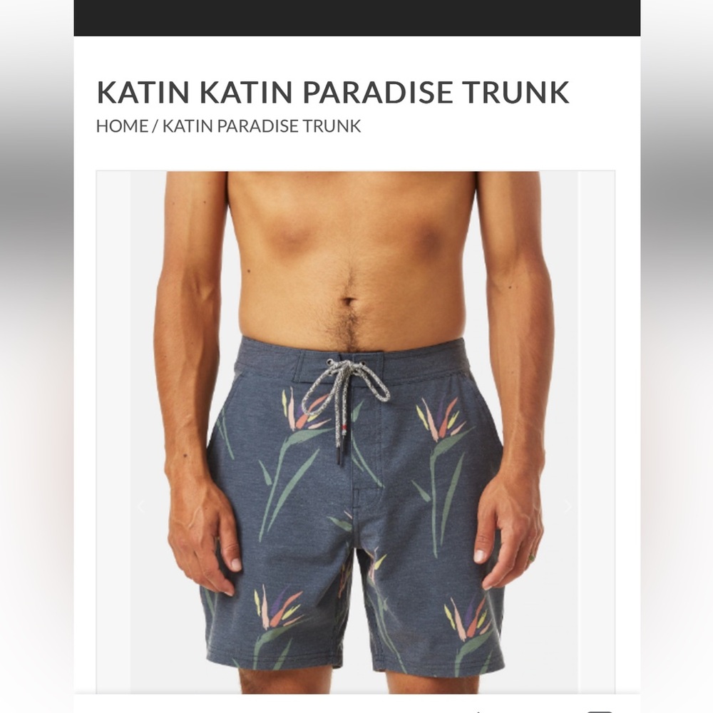 NWT Katin Surf Size 30 Paradise Trunk Classic Clean Swim Suit 8" Inseam